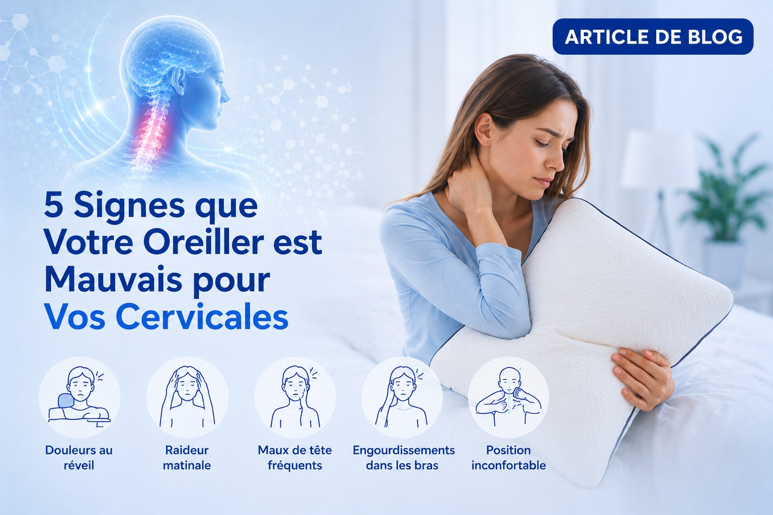 Femme pratiquant des étirements du cou en routine du soir dans sa chambre avant le coucher